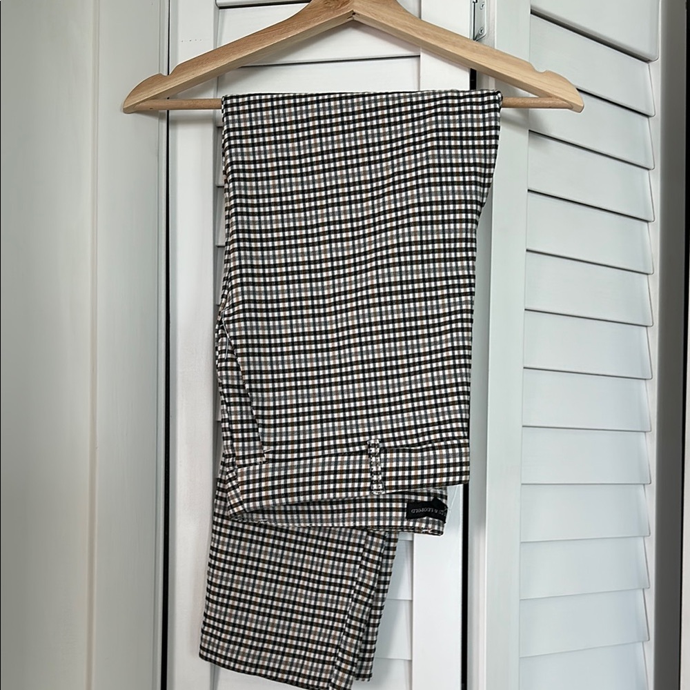 Jules & Leopold Black Brown and White Plaid Pants